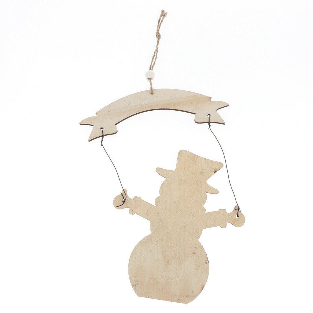 Christmas Snowman Wooden Pendants Xmas Ornaments Room Party Hanging Decor