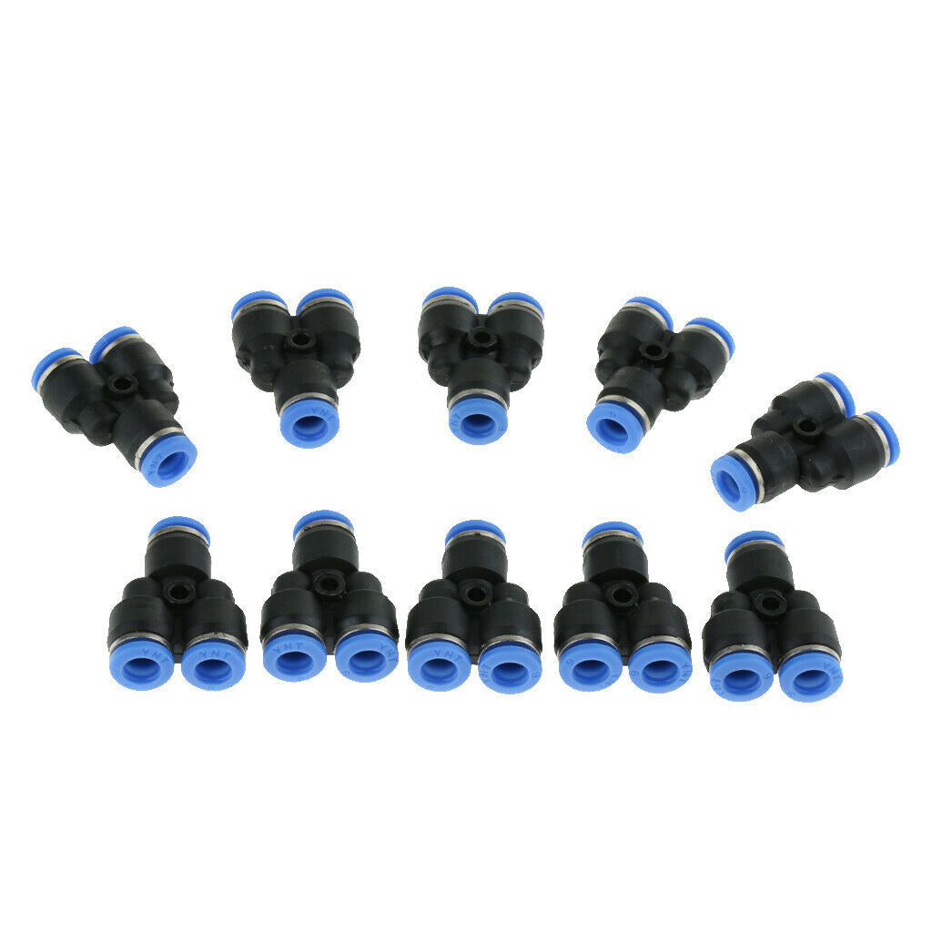 10 Pieces Pneumatic Y Connecting Hose 6mm 1/4 "compressed Air To