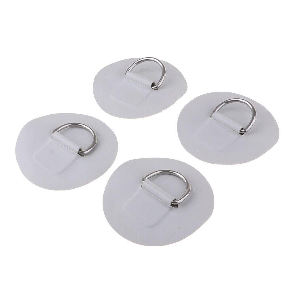 4 Pieces Stainless Steel D-ring Patch for Inflatable Boat Dinghy Kayak 7cm
