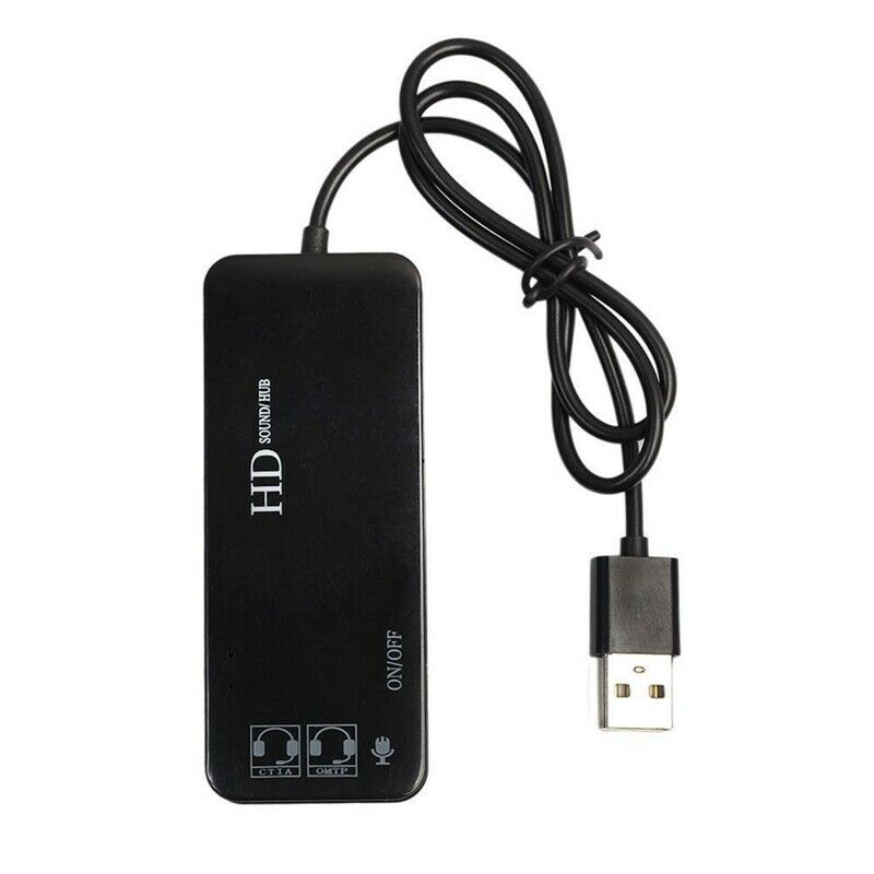 3 Port Usb 2.0 Hub External 7.1Ch Sound Card Headset Microphone Adapter For PcO5