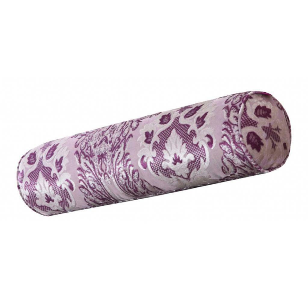 2 lot Long Neck Roll Pillow Round Lumbar Support w/Removable Cover Washable