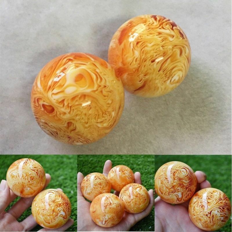 50mm Artificial Art Amber Beeswax Ball Massage Crystal Sphere Healing Fitness