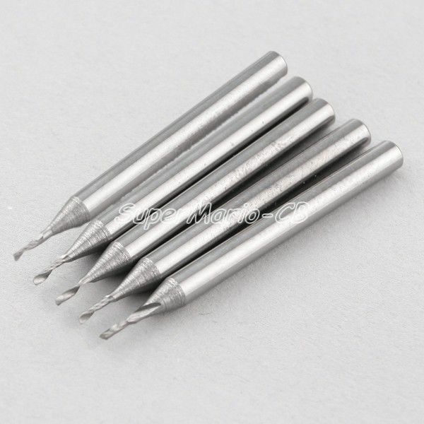 10 x 1/8'' Carbide One Single Flute Spiral Bit Endmill CED 1mm CEL 3mm HQ