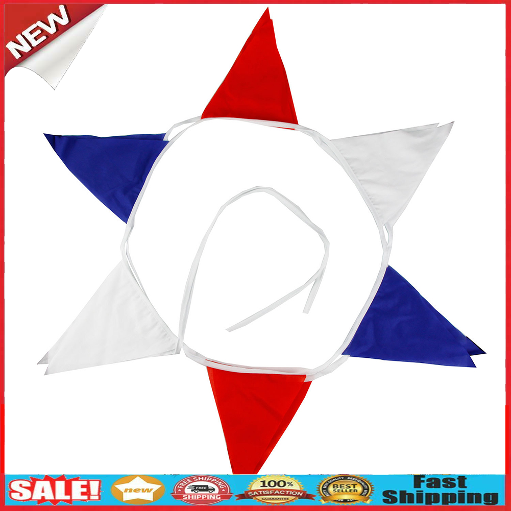 25pcs 7m Independence Day String Hanging Flag Outdoor Triangle Banner Flags @