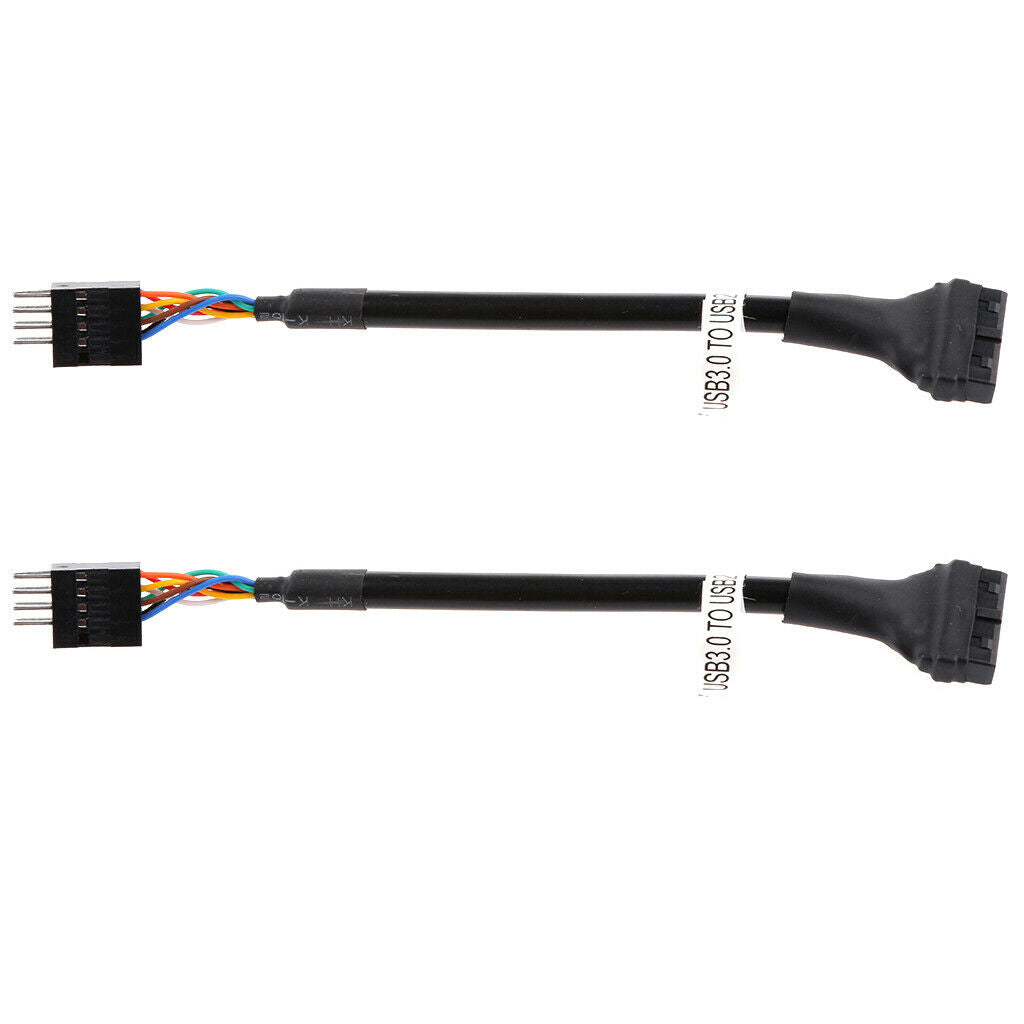 2pcs USB 3.0 20pin Female to USB2.0 9-pin Male Adapter Cable for Motherboard