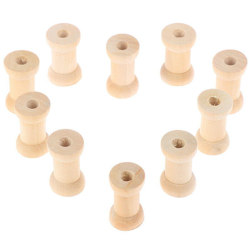 20Pcs/lot Empty Wooden Bobbin Spools Thread Wire  Needlework Crafts SewiDD