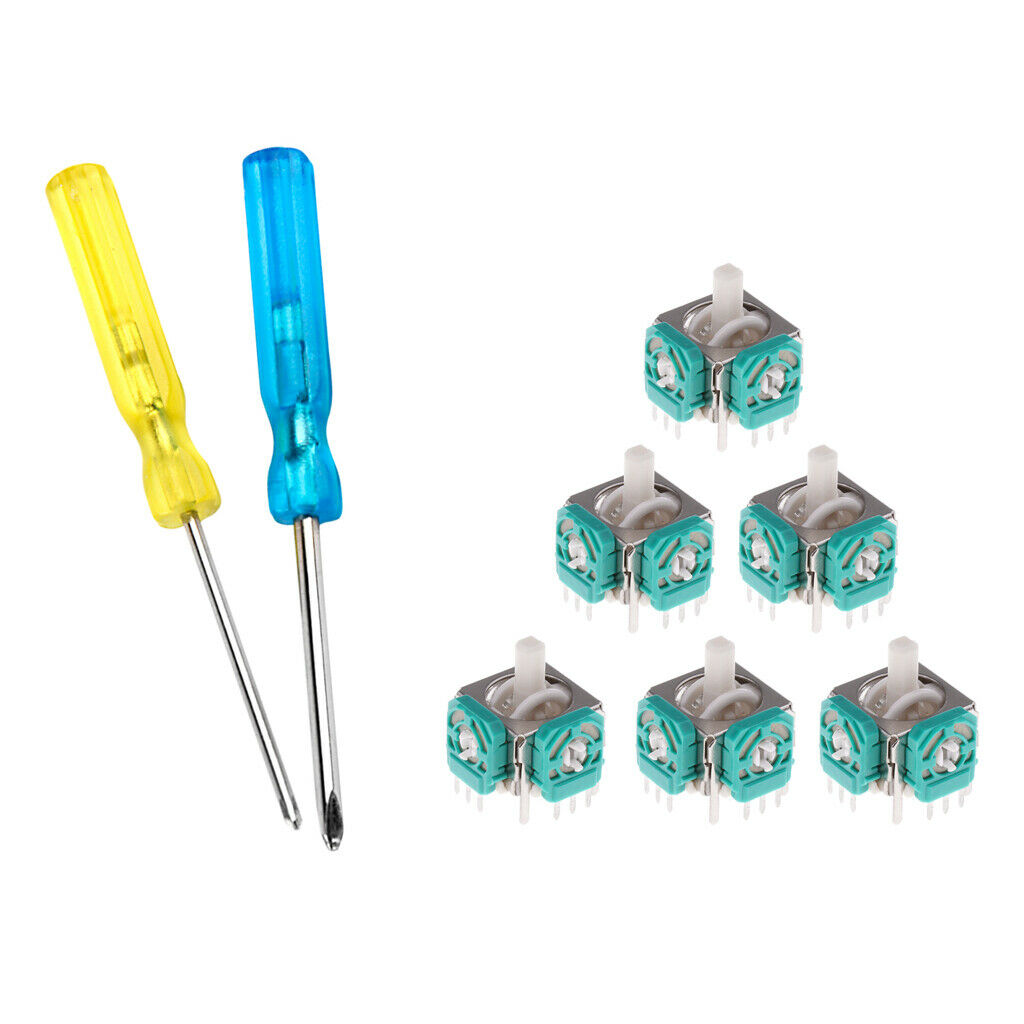 6x Analog Joystick Stick with Screwdriver for Nintendo GameCube Controller