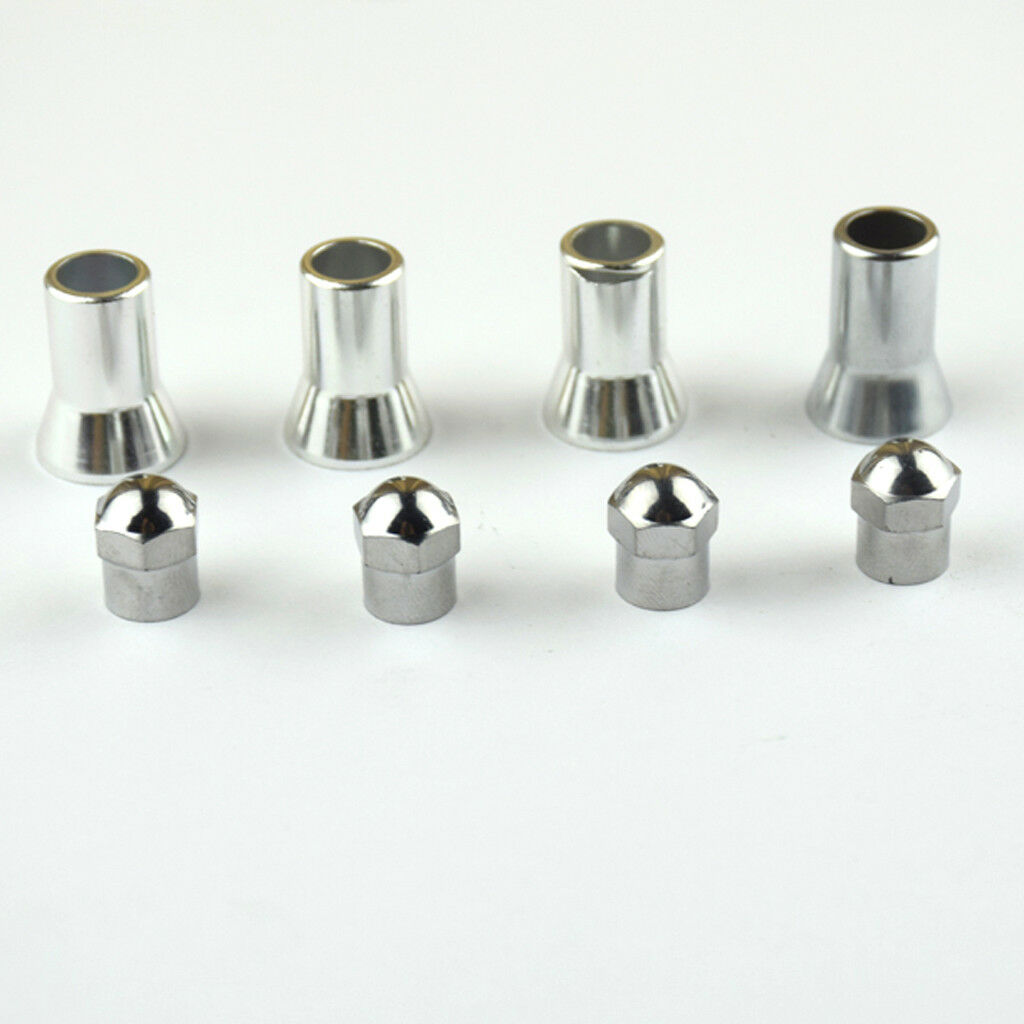 8PCS Car Truck Chromed Plastic TPMS Tire Valve Stem Caps and Sleeve Cover