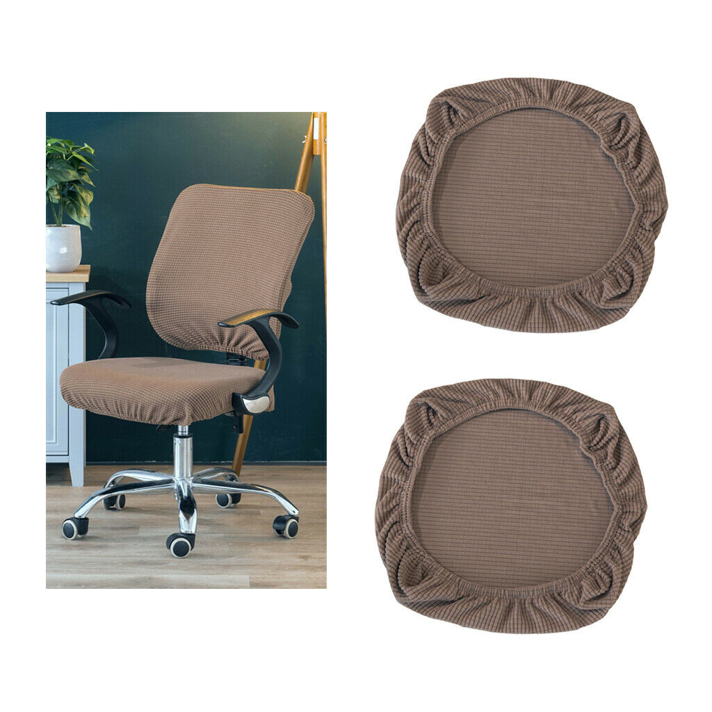 Pack 2 Polyester Stretchy Wedding Stool Chair Seat Cover for Home Resturant