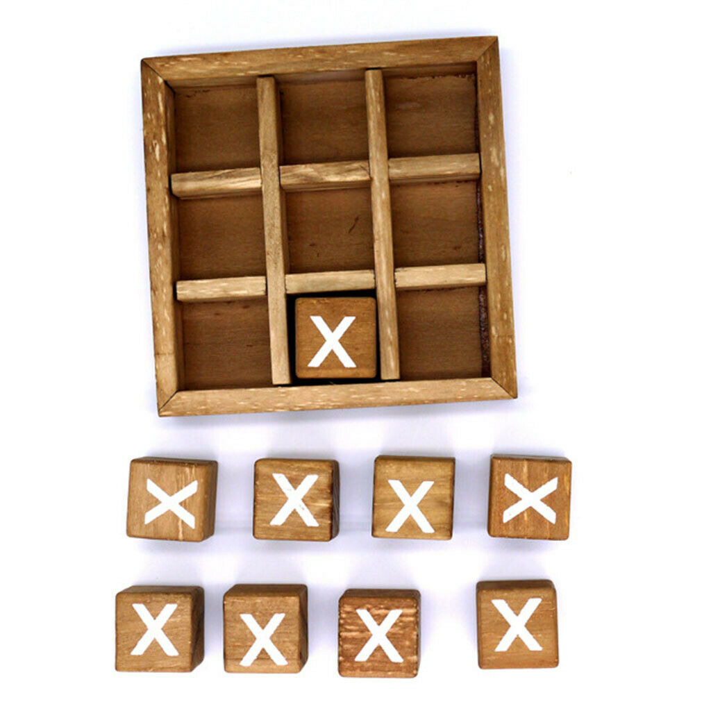 Wooden Tic Tac Toe/ Noughts and Crosses Game Family Board Games Gift for Kids