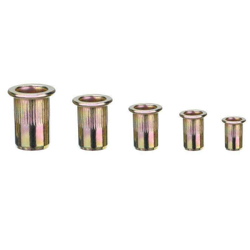 120Pcs Mixed Rivet Nut Tool Kit Zinc Steel  Insert Nutsert