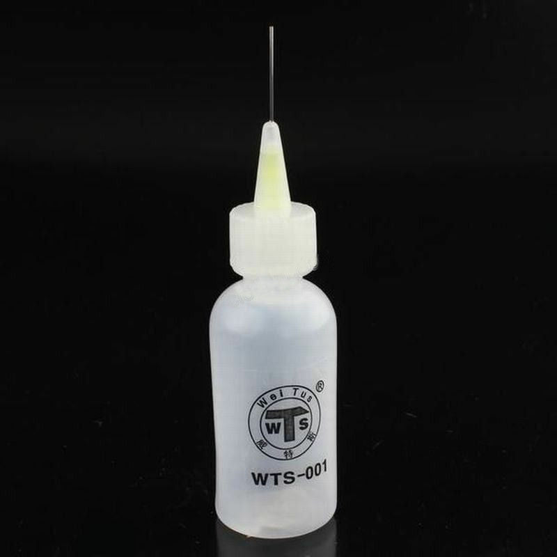 2Pcs 50ml Plastic Needle Tip Soldering Liquid Flux Alochol Oil Dispenser Bottle