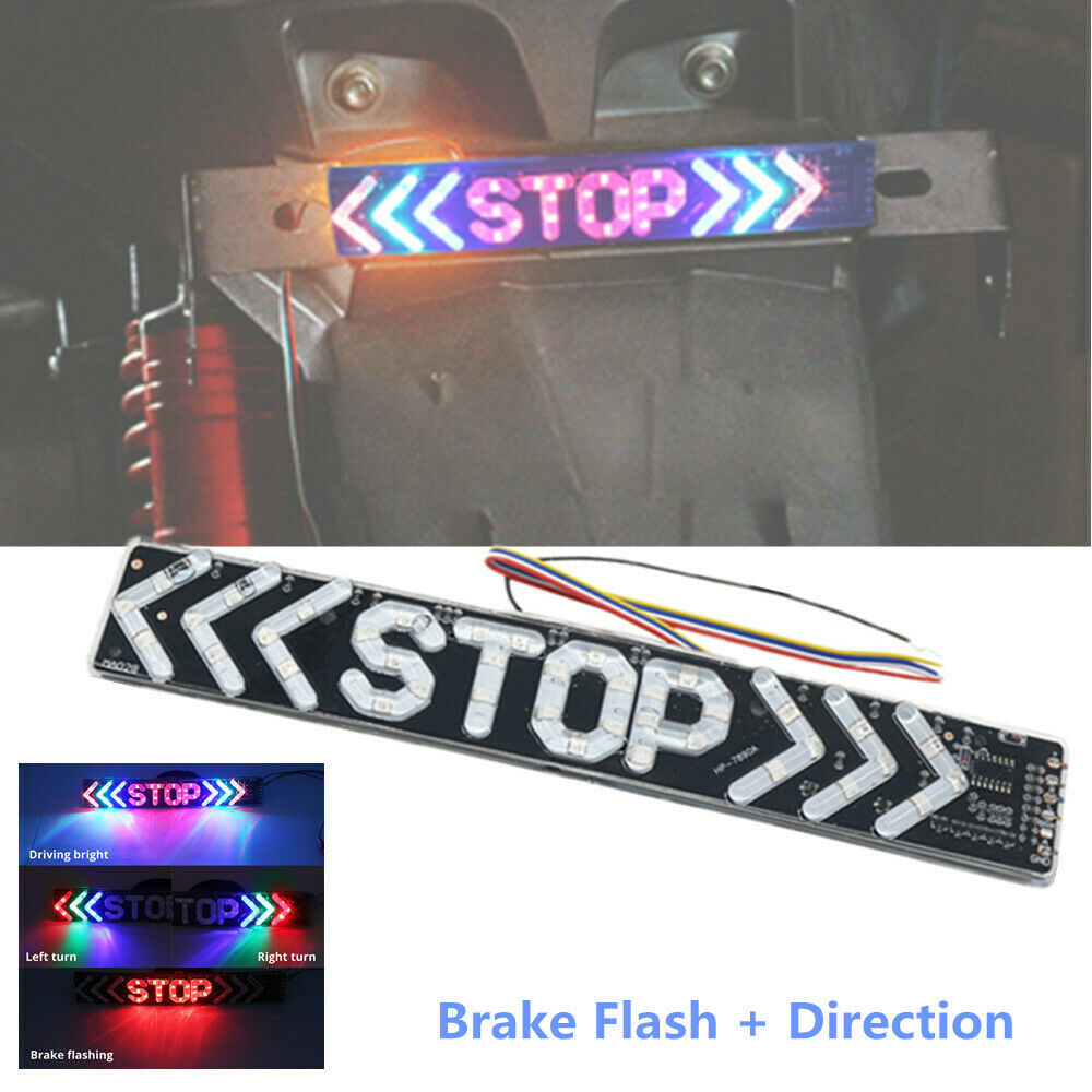 12V LED Motorcycle Bikes Tail Day Driving Light Flash STOP Indicator Brake Lamp