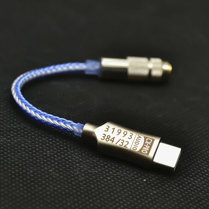 CX31993 USB Type C DAC Headphone Amp Blue with 3.5mm Output SNR128DB PCM 32B/3B5
