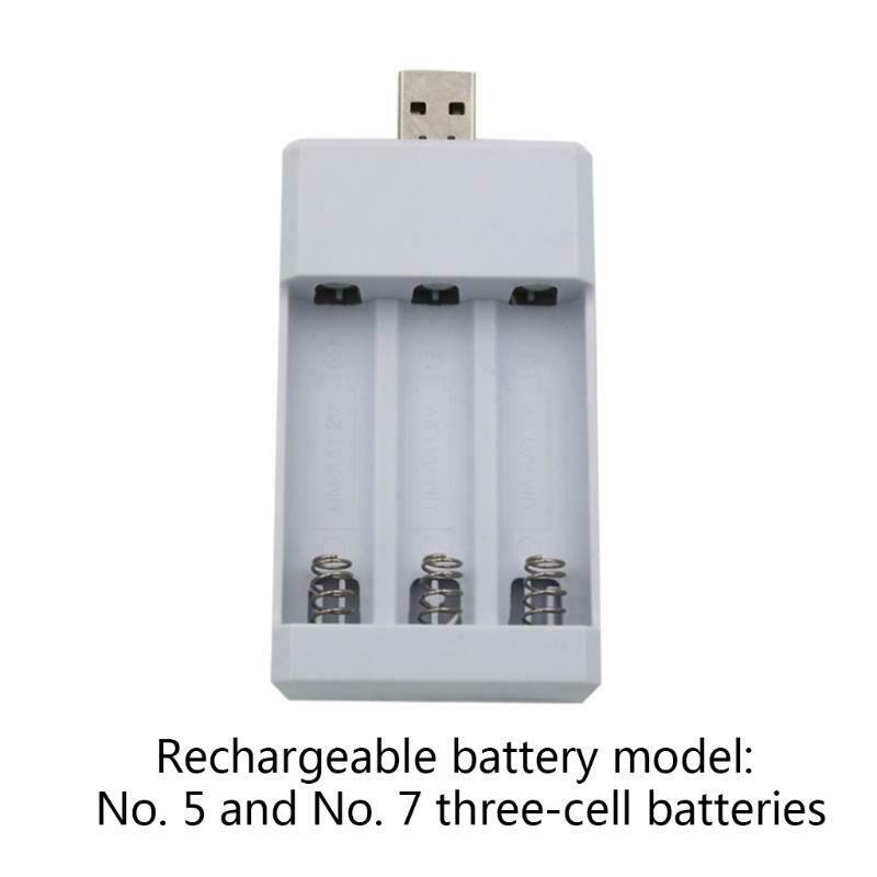 3-Slot USB Plug Battery Charger AA /AAA 1.2V Portable Ni-Cd Rechargeable Battery