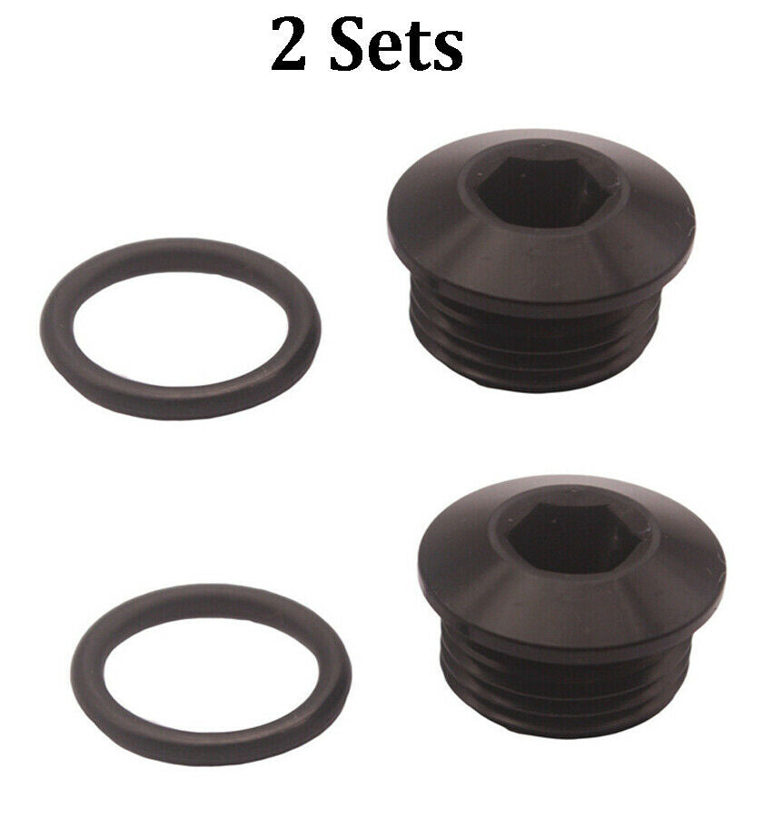 2 Pack Universal ORB Socket Plug w/ O Ring Kits 10 AN 10 -AN 5/8"  Black Alloy
