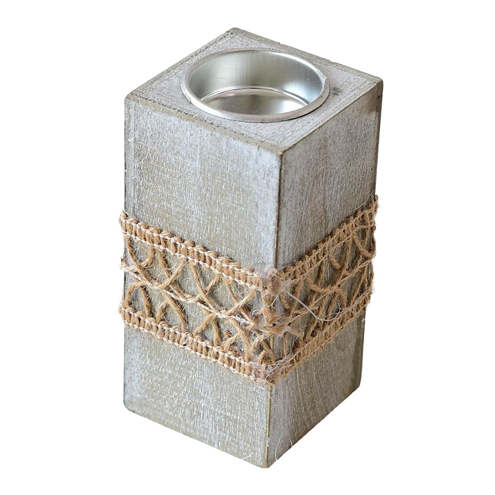 Rustic Wooden Tea light Candle Holder Chic Coffee Table Centerpieces Decor