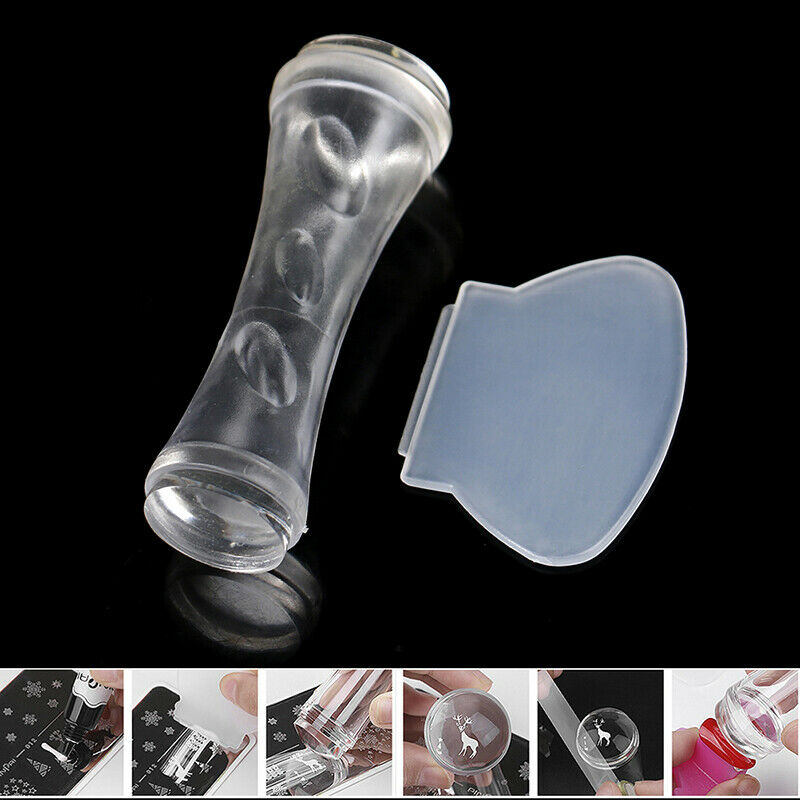 Double Head Silicone Seal Nail Stamping Printing French Nail Stamper ScraperBDA