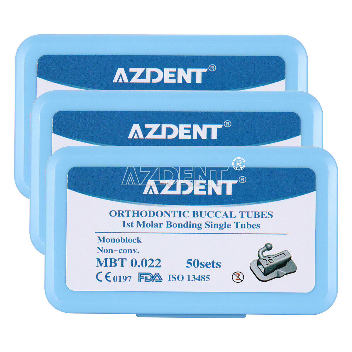 10X Dental Orthodontic Buccal Tube 1st Molar Bondable Non-Conv Monoblock MBT.022