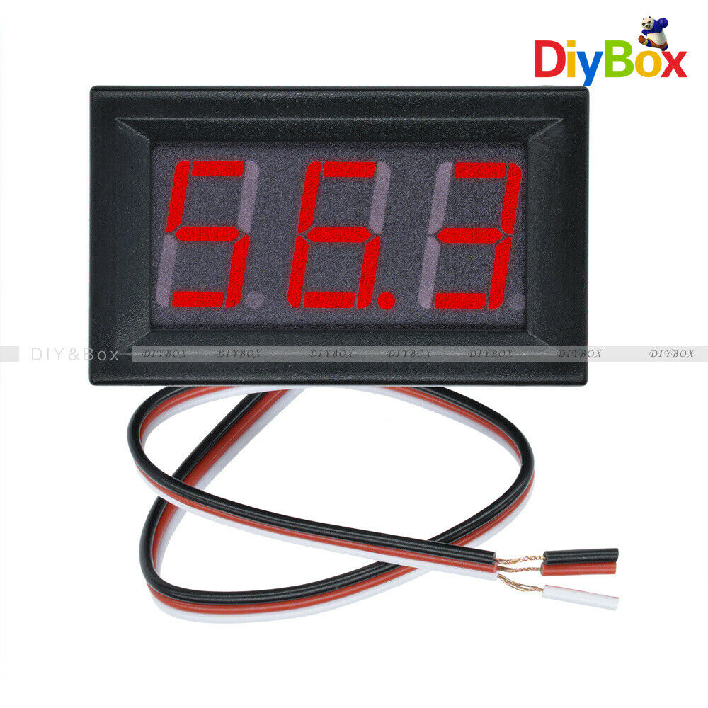 Three wire Red LED Panel Meter Mini Digital Voltmeter DC 0V To 99.9V