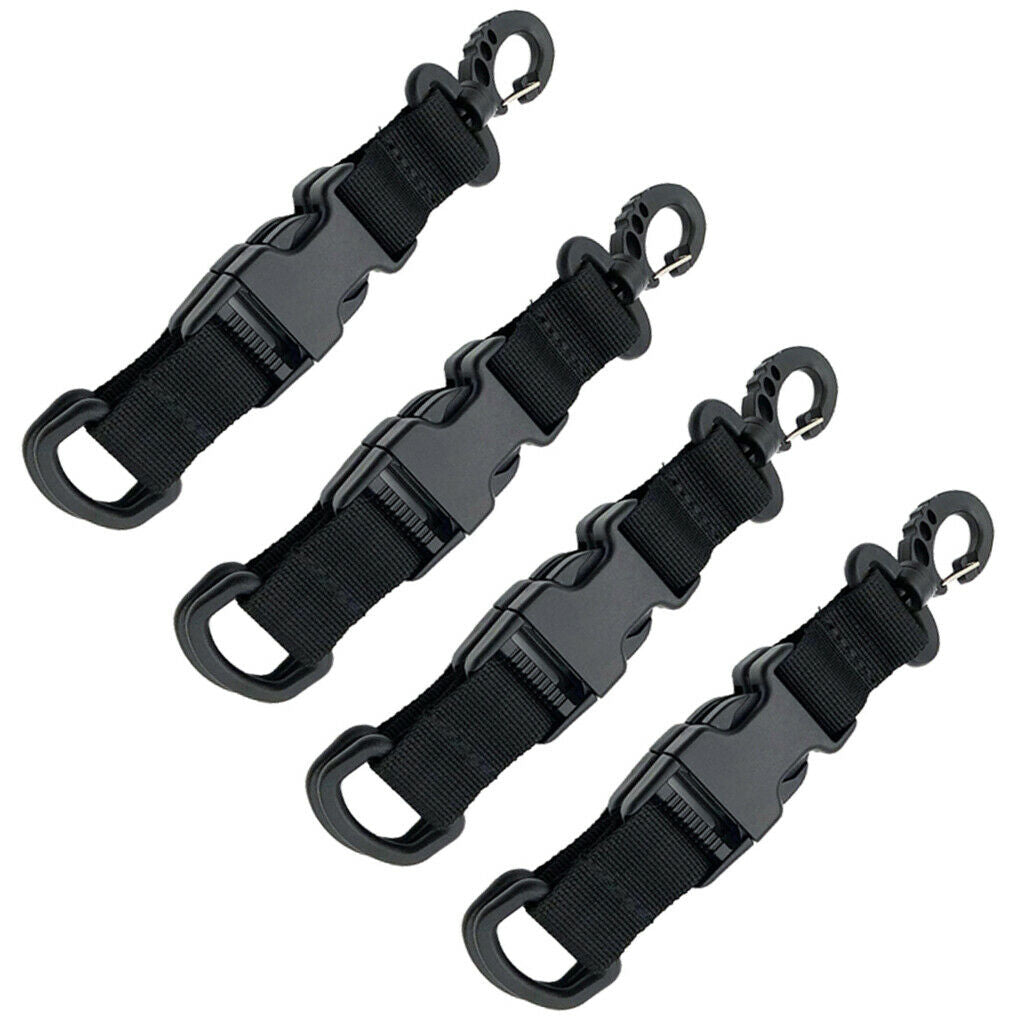 4Pcs Webbing Buckle Quick Release Belt Hook Strap Carabiner Attachment