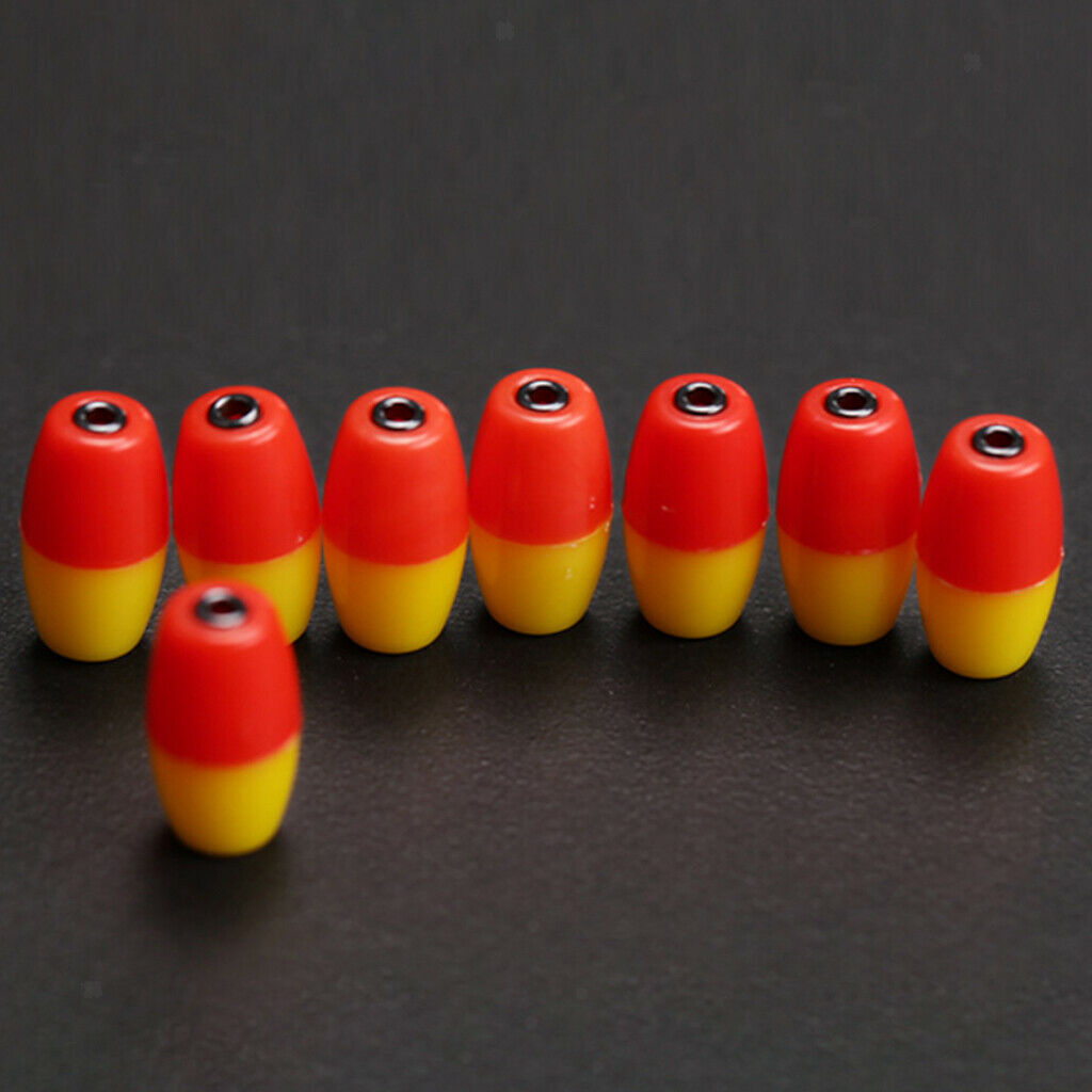 10pcs Plastic Luminous Fishing Float Bobbers Buoy Orange+Green