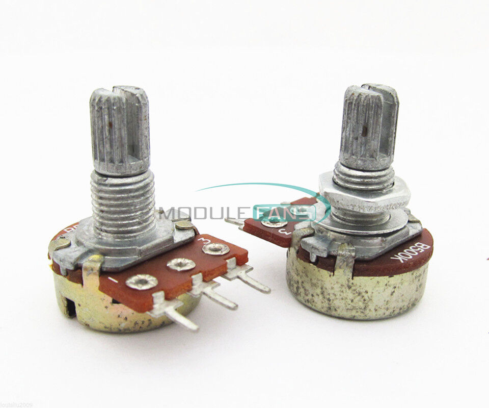 10PCS B500K 500K OHM Linear Taper Rotary Potentiometers Shaft B500K 3 Pins 5MM