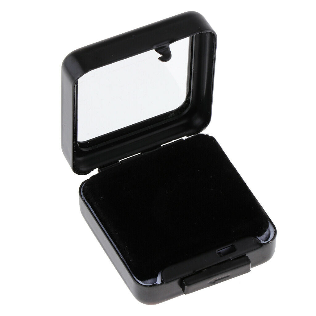 Metal Jewelry Gift Box Loose Diamond Box Jewelry Organizer Container Black