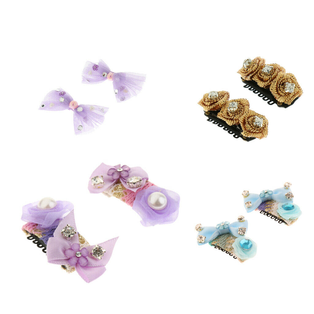 2Pcs Cute Flower Bow Candy Pet Dog Cat Puppy Grooming Hairpin Hair Clip  1