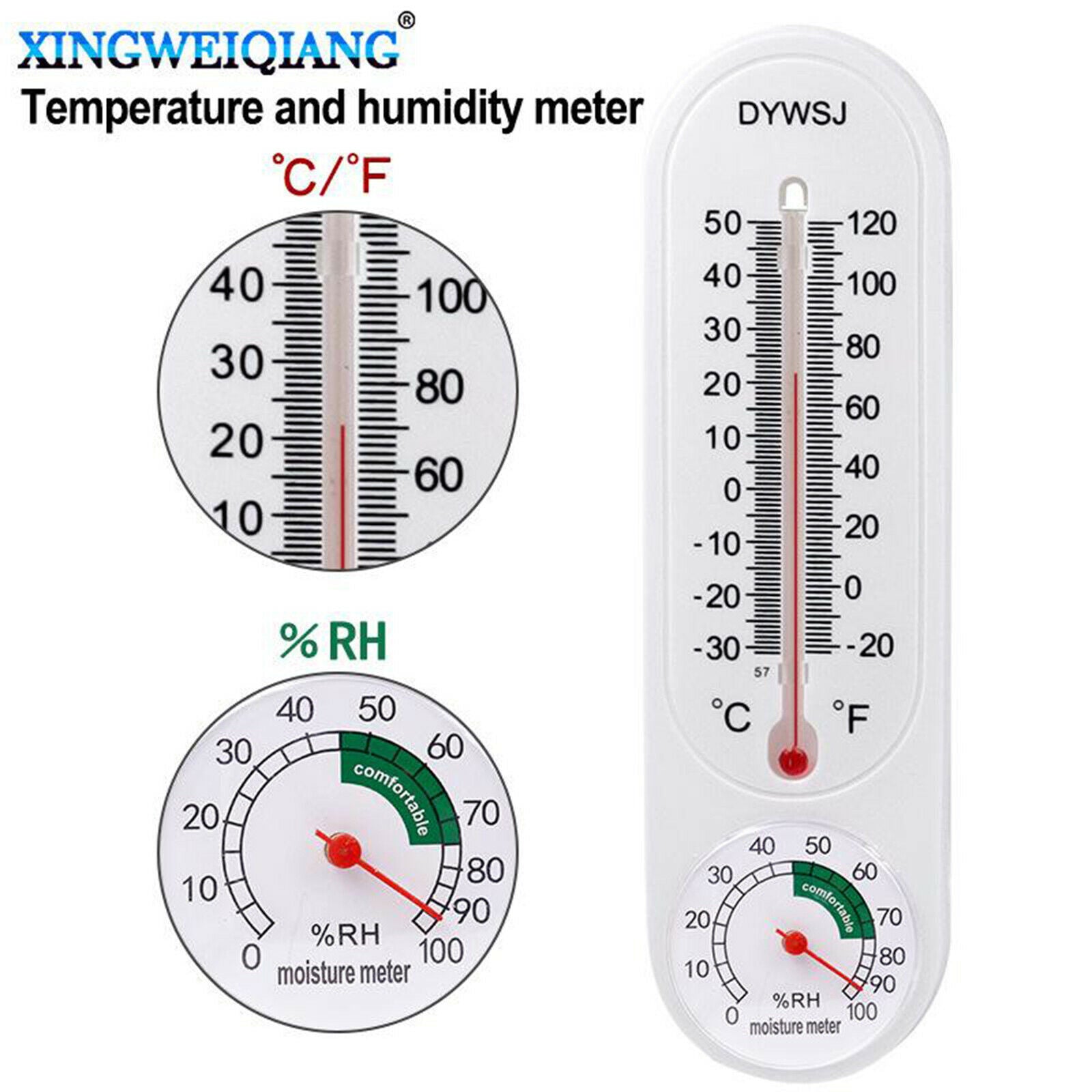 Kitchen Wall Mounted Thermometer Temperature Humidity Gauge for Home Offices