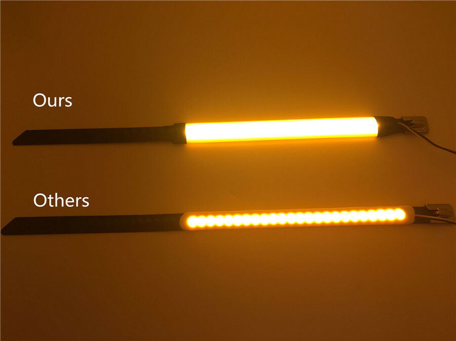 Wrap-around Zip LED Motorcycle Fork Turn Signals 130*11mm LED Strips Waterproof