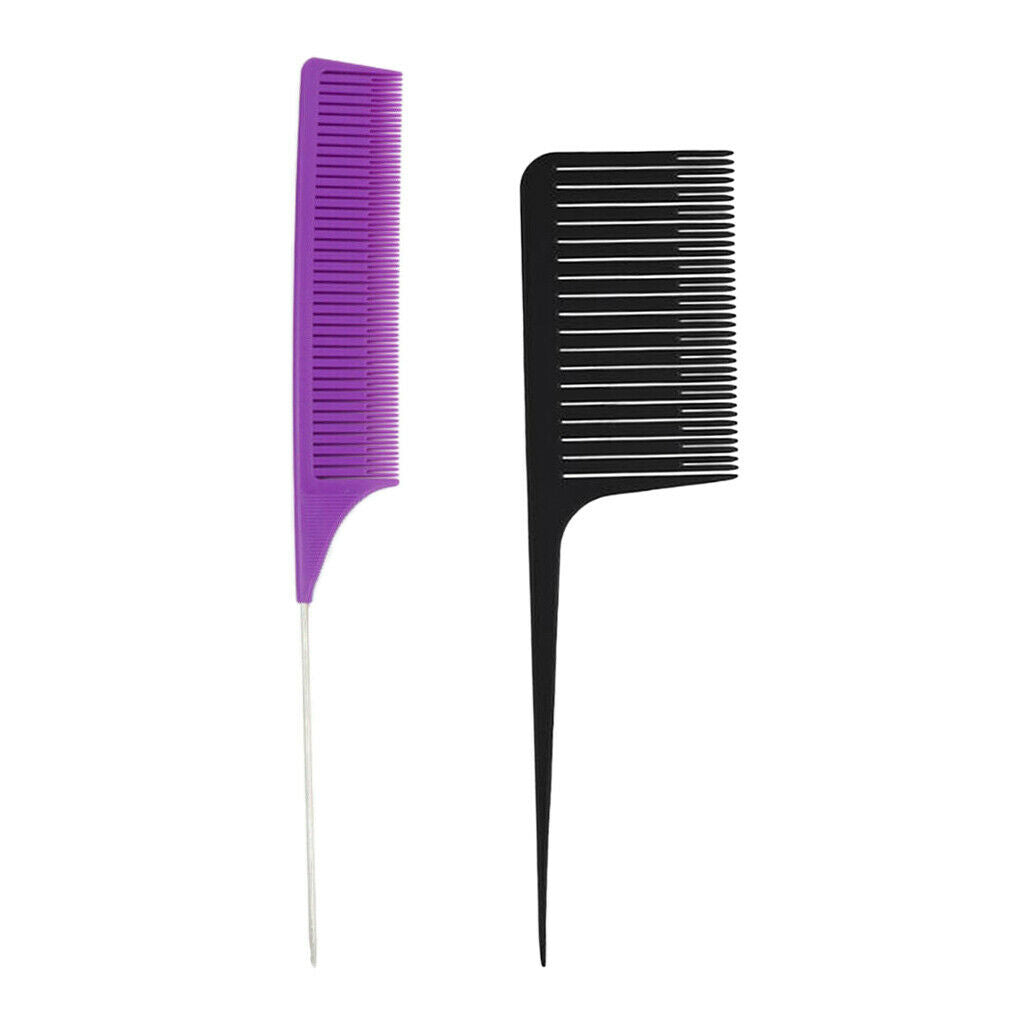 2pcs Pro Heat-resistant Fine&Wide Weave Highlight Foiling Hair Combs Salon