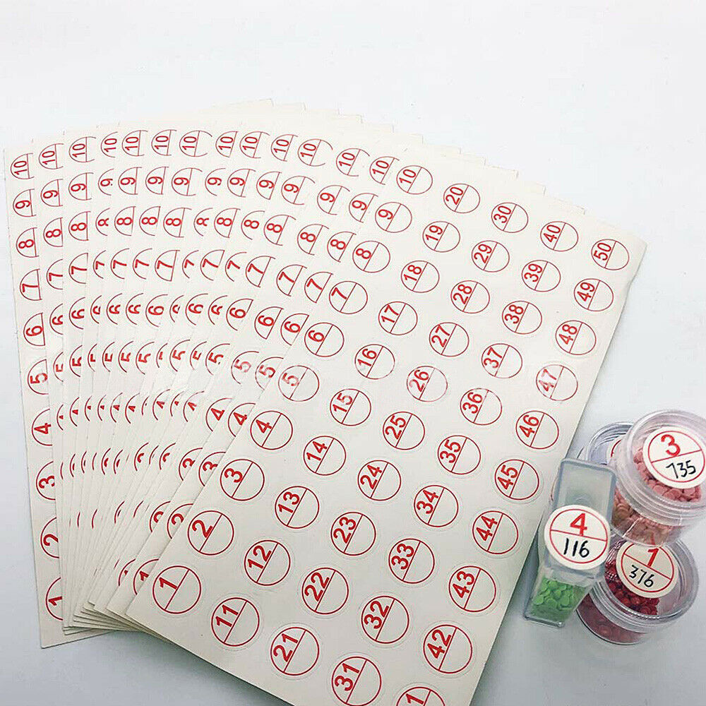10Pcs Diamond Painting Mark Tool Number 1-50 Label Adhesive Stickers Digital Tag