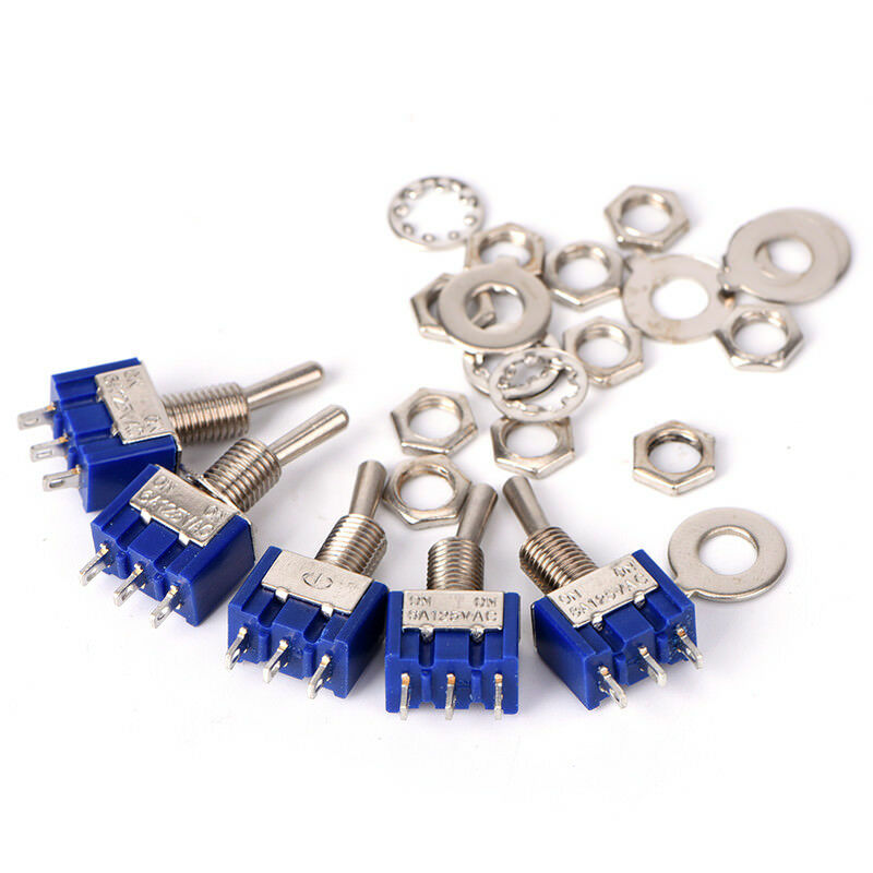 5Pcs Metal AC ON/OFF SPDT 2 Position Latching Toggle Durable SwitcYX.l8