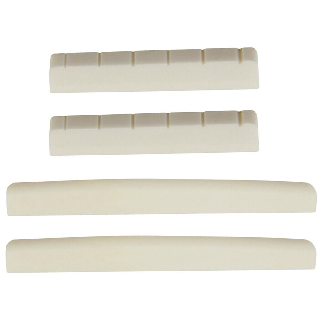 2x Buffalo Bone Saddle Bridge Nut Bridge Set for Classical Guitars