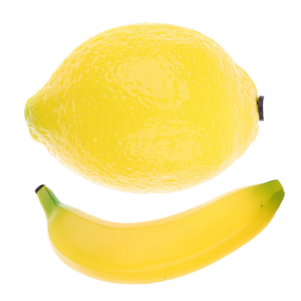 Pack of 2 Baby Toddler Fruit Shaped Hand Shakers Toys, Lemon & Banana