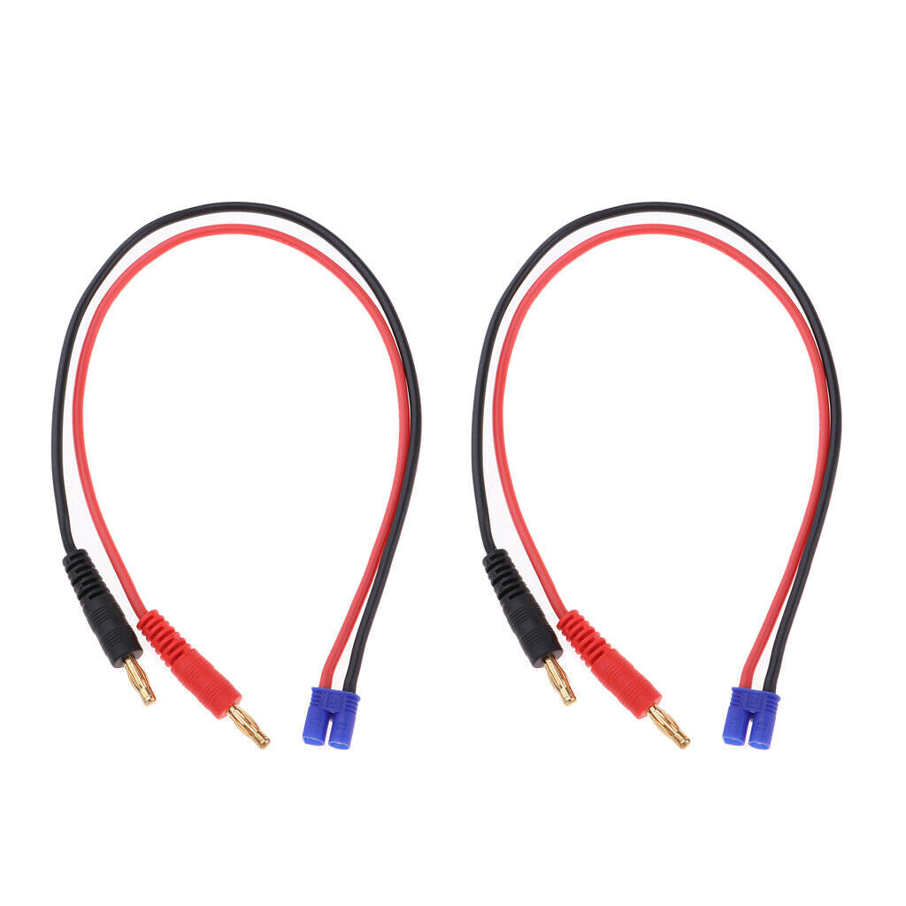 2x4mm Banana Plug  Connector to Male EC2 RC Charge Cable16AWG