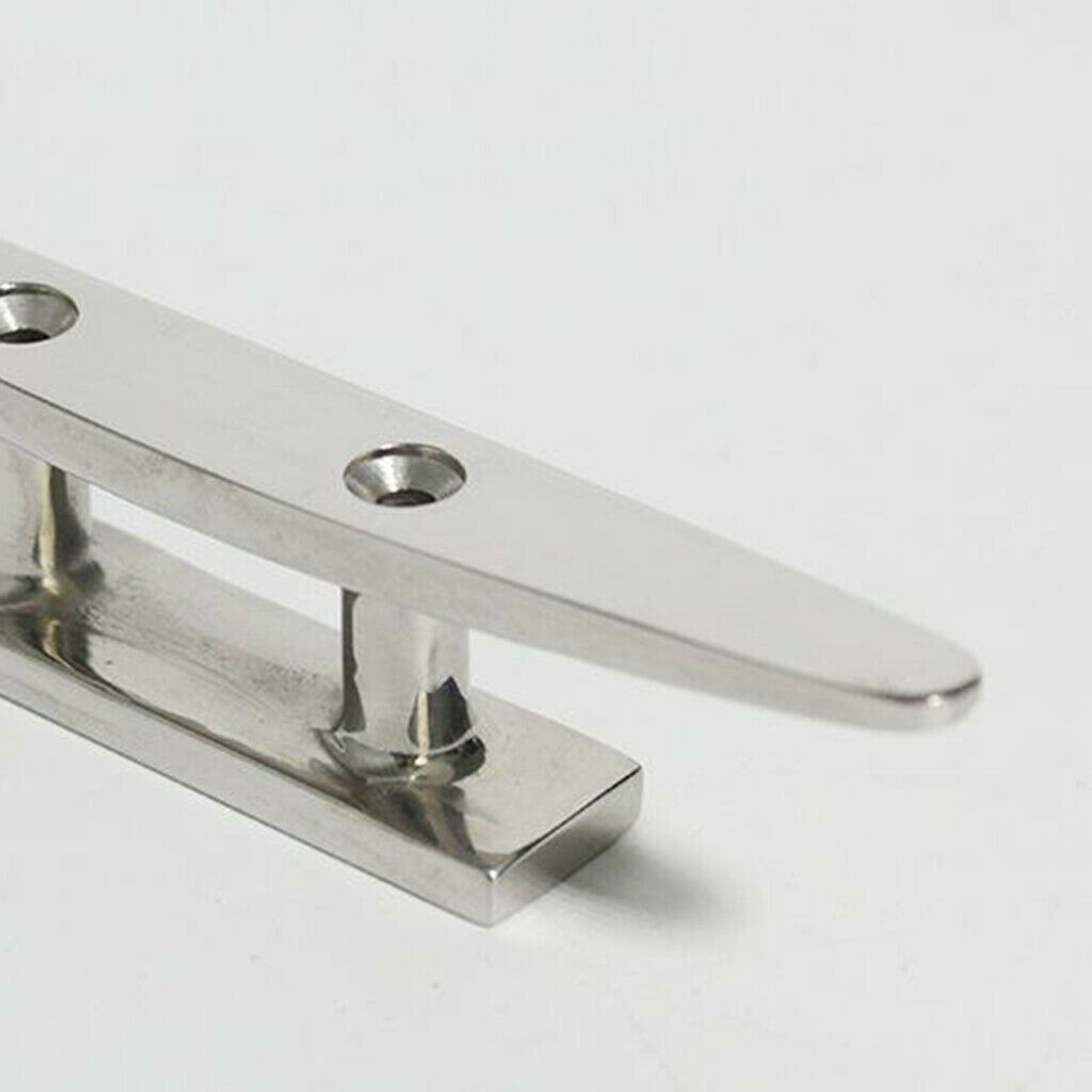 316 Stainless Steel Boat Deck 2 Holes Low Flat Rope Cleat Mooring Bollard