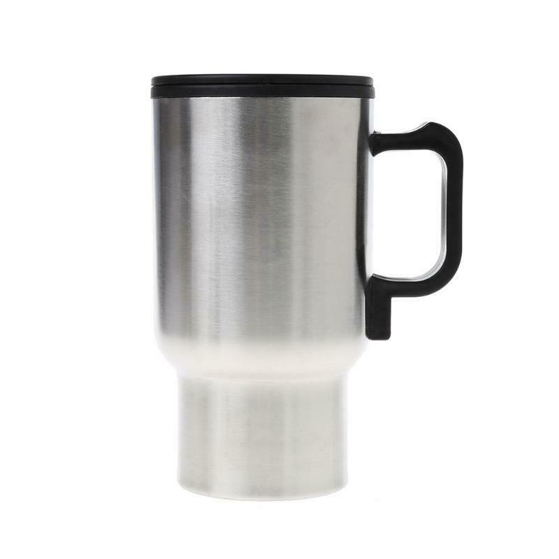 12V Car Heating Cup Stainless Steel Travel Electric Kettle Insulated Heated Mug