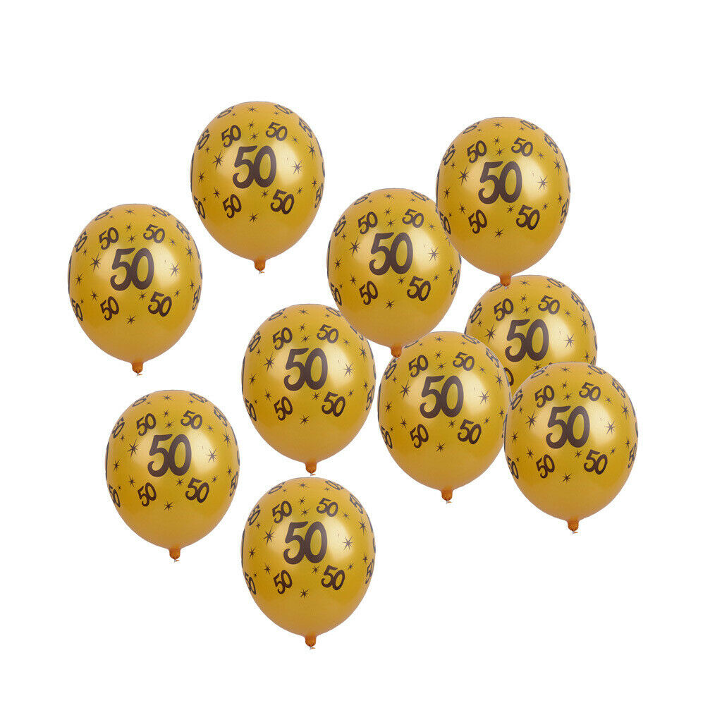 20pcs Golden Latex Balloons With 40 50 Number Birthday Party Decoration