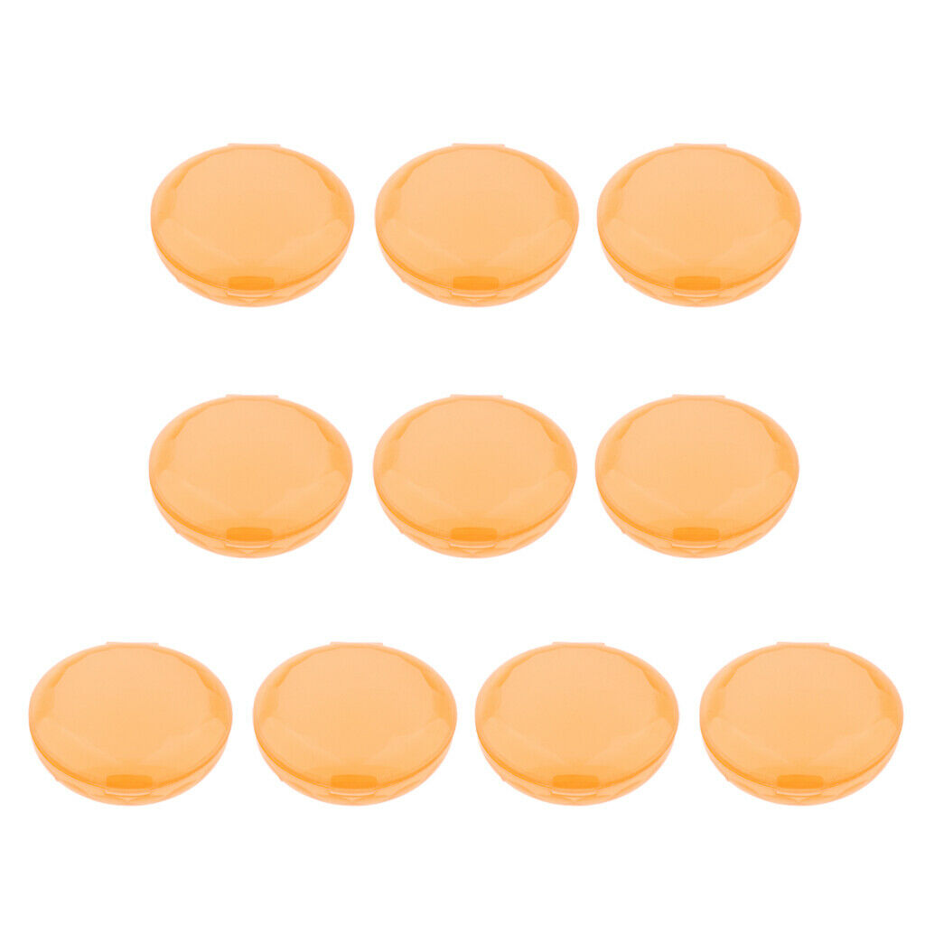 10 Pieces Plastic Mini Earplugs Storage Container Case Jewellery Box Orange