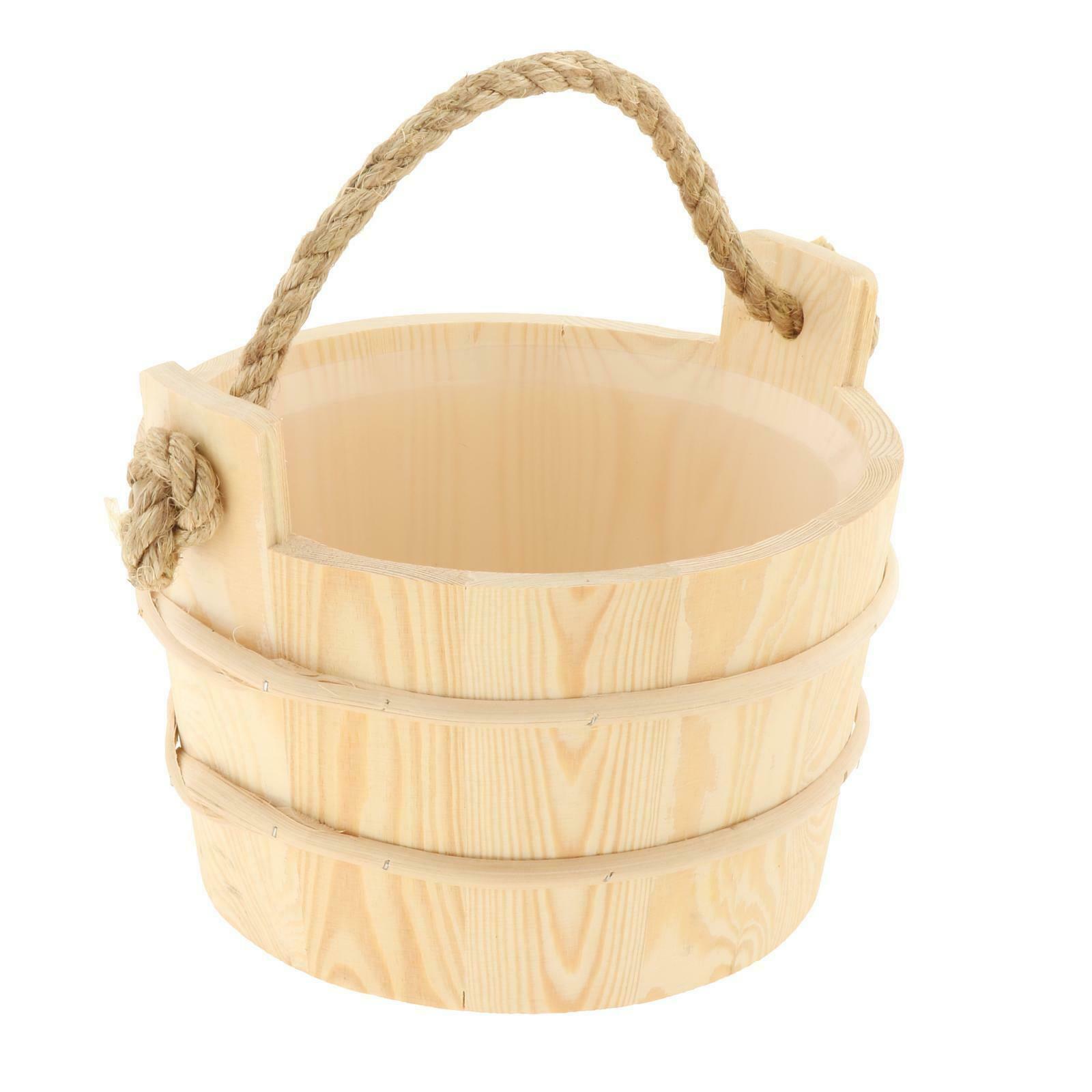 Sauna Wooden Bucket and Ladle Kit, Sauna Accessories with Liner for Sauna & SPA