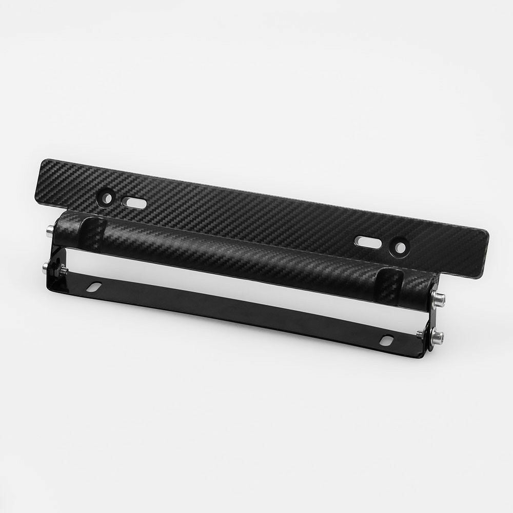 Universal Carbon Fiber Style Adjustable Number Car License Plate Frame Holder