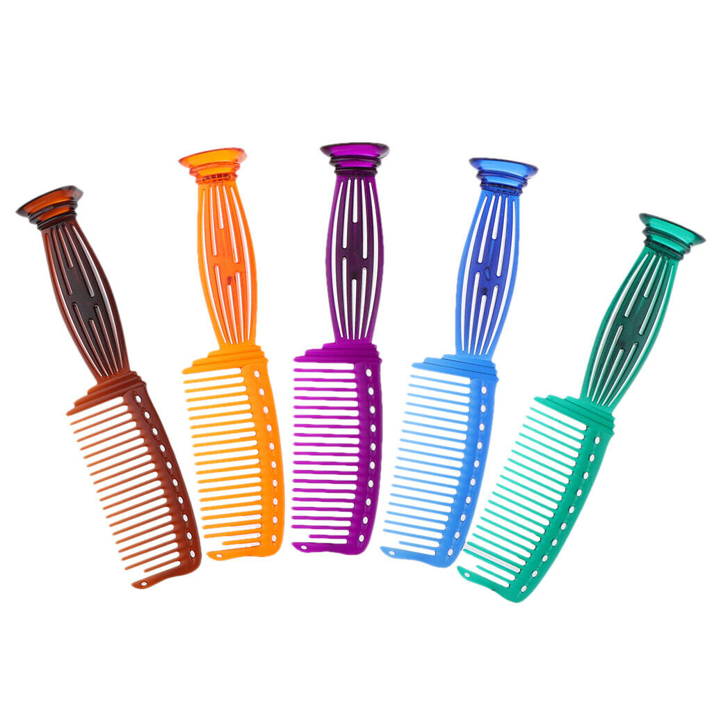 Wide-tooth Smooth Comb Plastic Detangling Hairbrush for Reducing Hair Loss Green