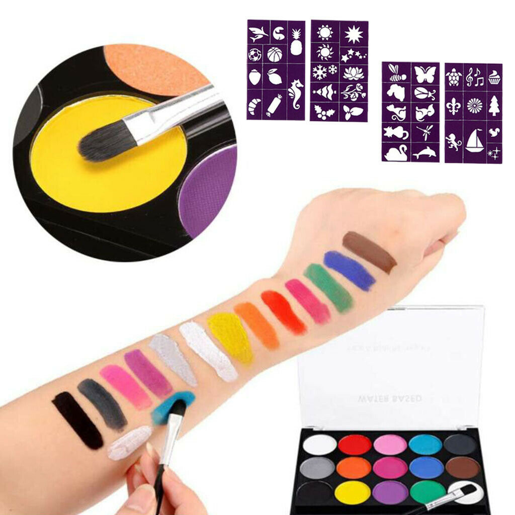 15 Colors Face Body Painting Palette Make Up Tool Set for Halloween Party