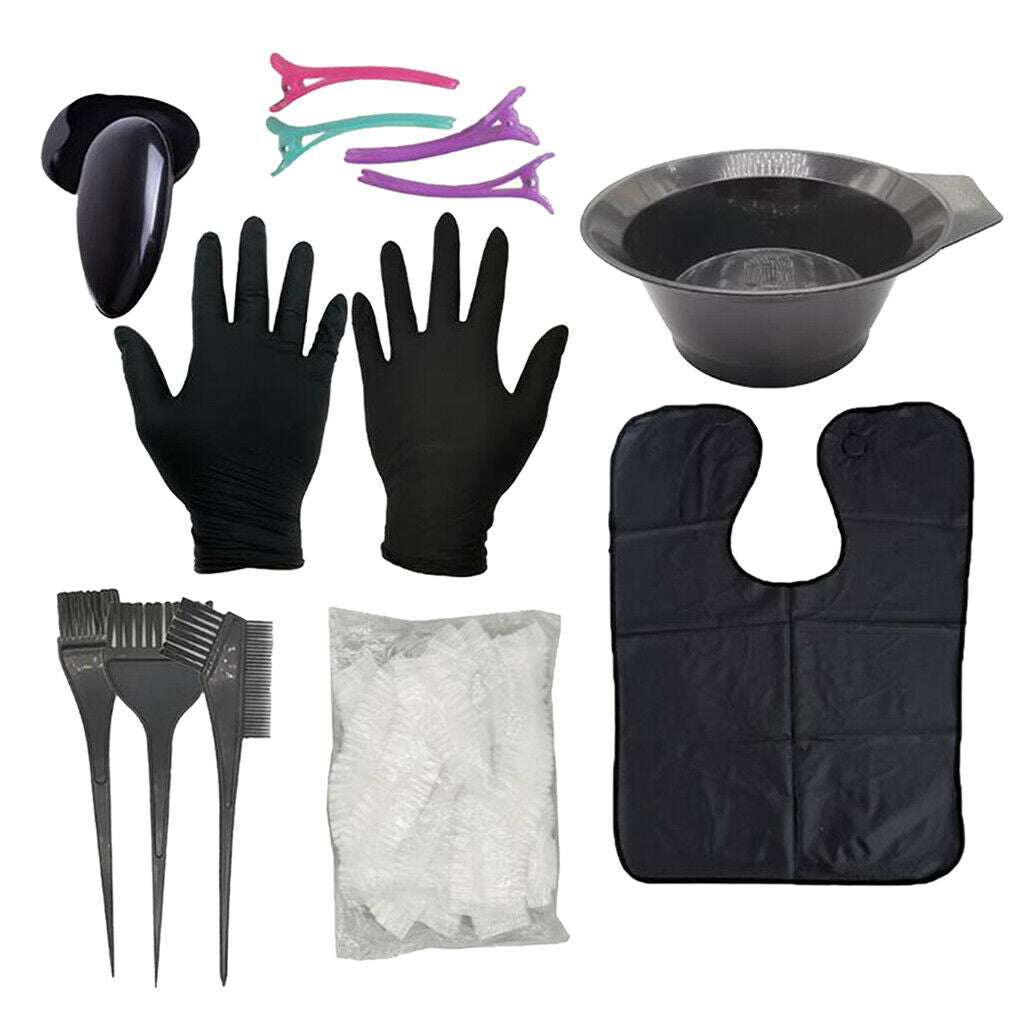 Salon Hair Tinting Color Dyeing Kits Tools Dye Brush Comb Bowl Gloves Set