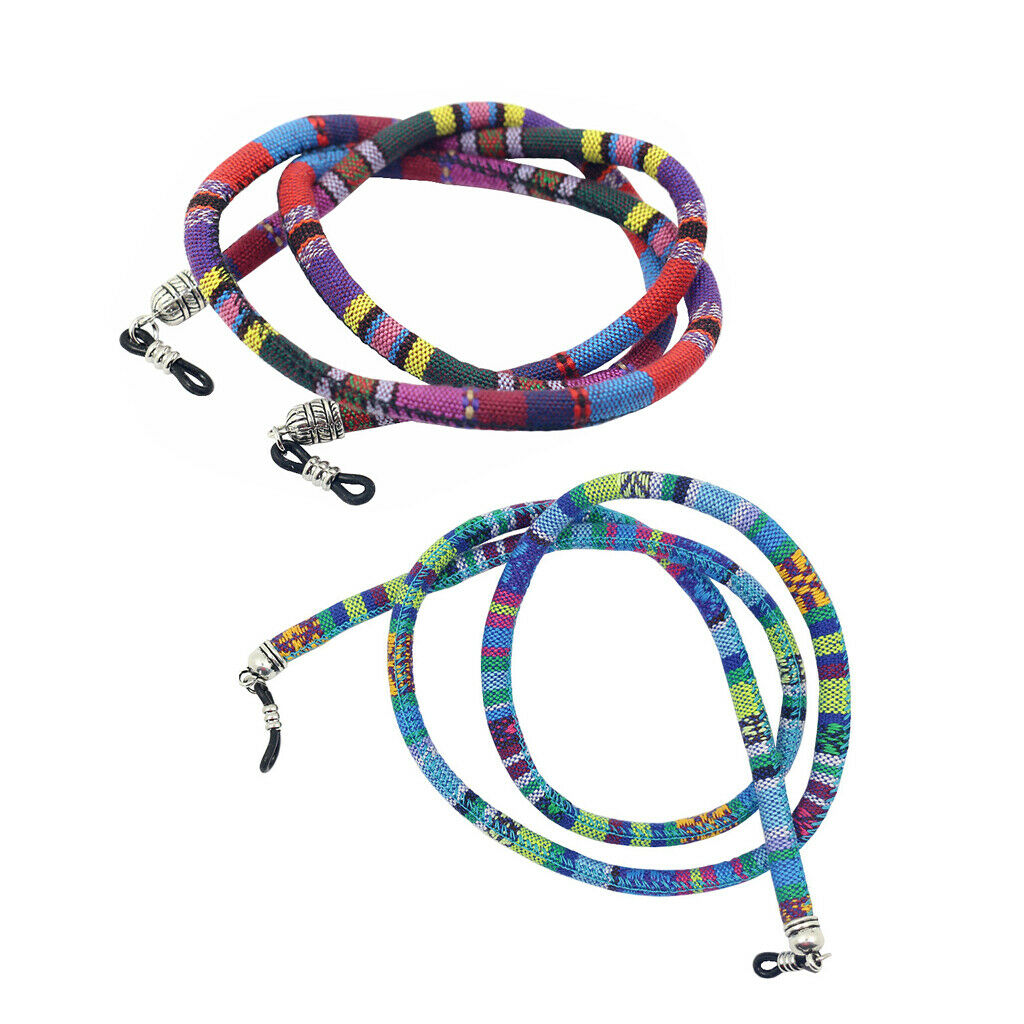 2pcs Ethnic Bohemian Cotton Eyeglasses Rope Sunglasses Holder Retainer 28"