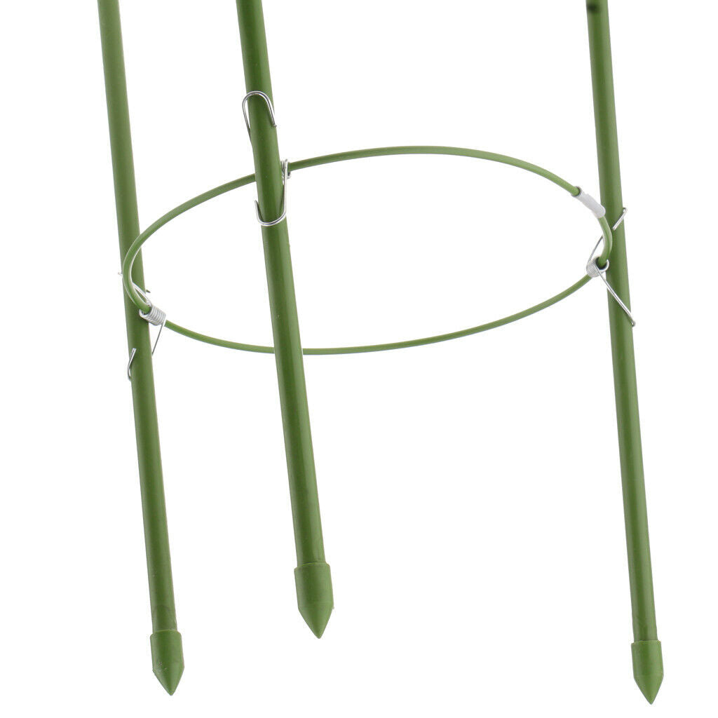 3x60cm Durable Plant Climbing Support Cage Garden Tomato Stake With 3 Rings