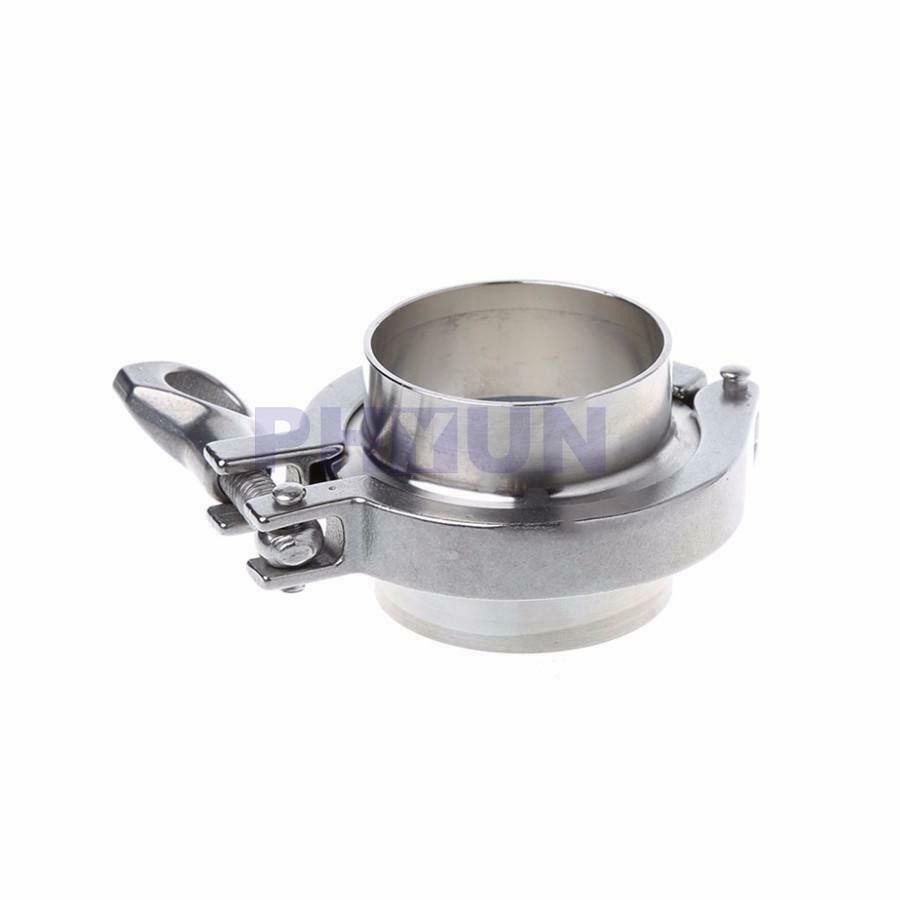 2" 51mm Stainless Steel Flange Pipe Weld Ferrule w/Tri Clamp PTFE Gasket Kit