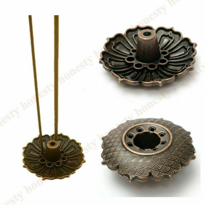 2pcs Chic 9 Holes Lotus Shape Incense Burner Holder Censer Plate For Stick Cone